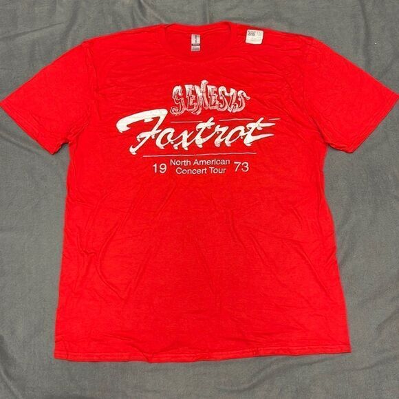 Genesis Foxtrot Tour Men’s Red Short Sleeve T-Shirt Size XL - Picture 1 of 8